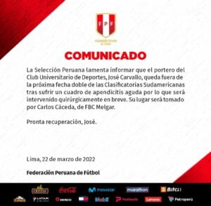 Comunicado de Carvallo