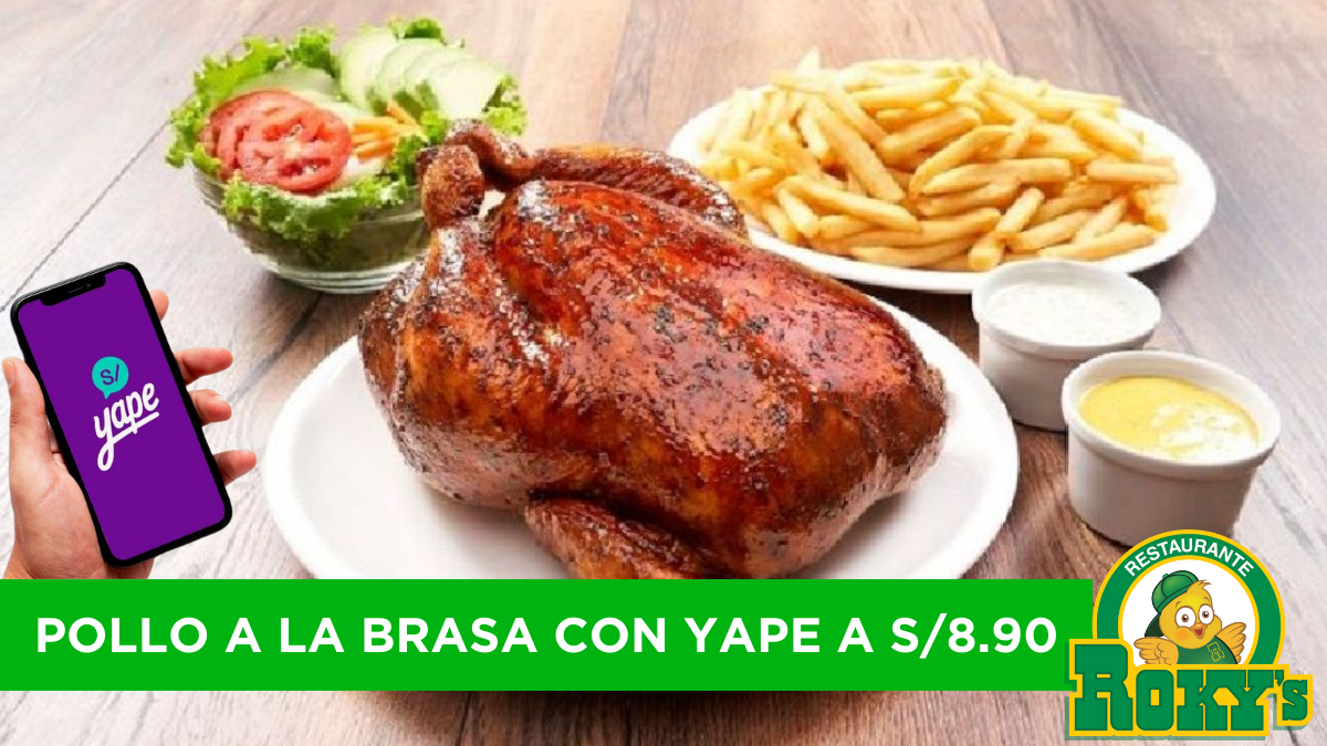Pollo a la brasa con Yape a S/8.90: ¿Cómo acceder a la promo?